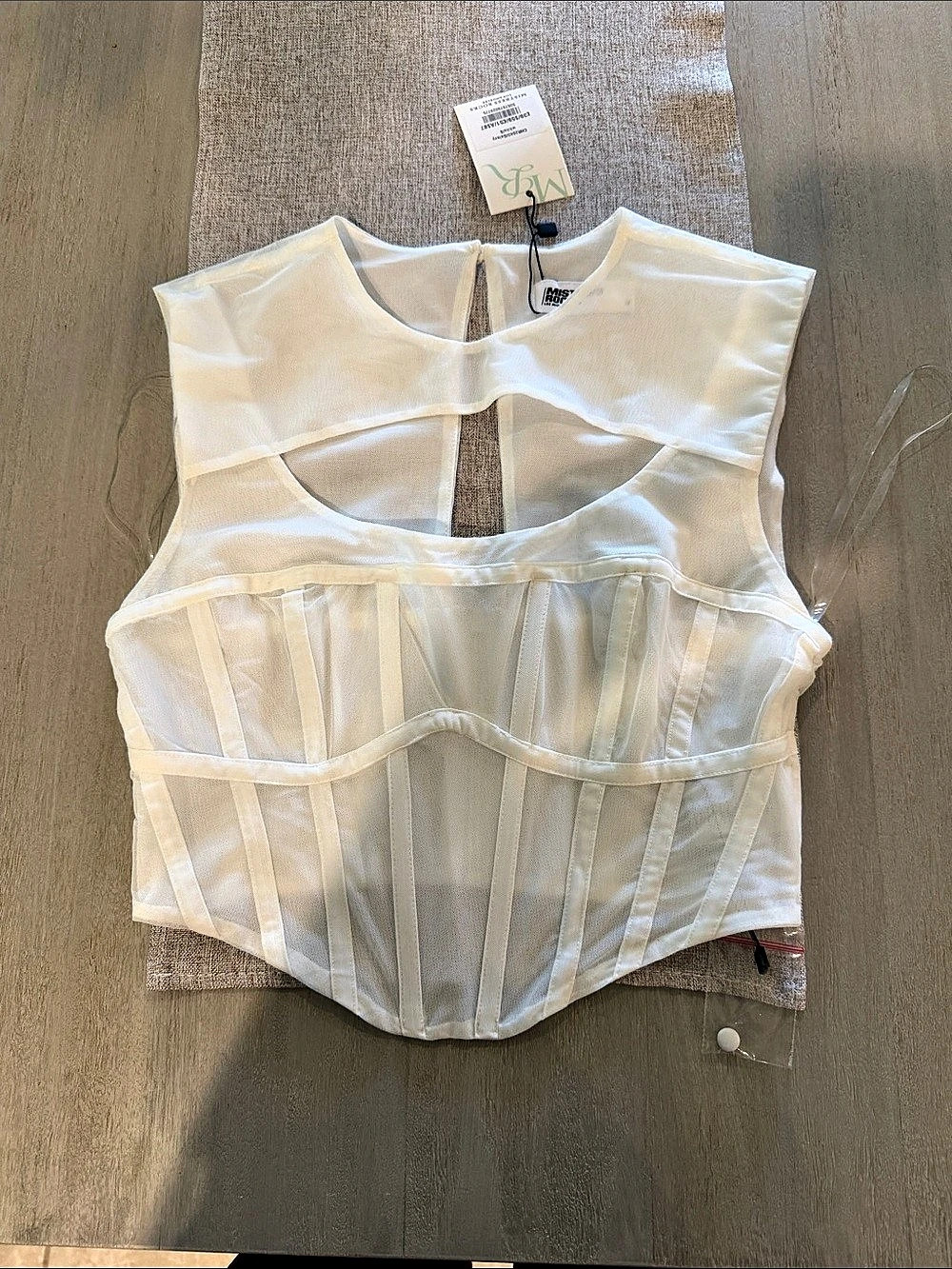 Mistress Rocks Galaxy White Corset Crop Top Size Small